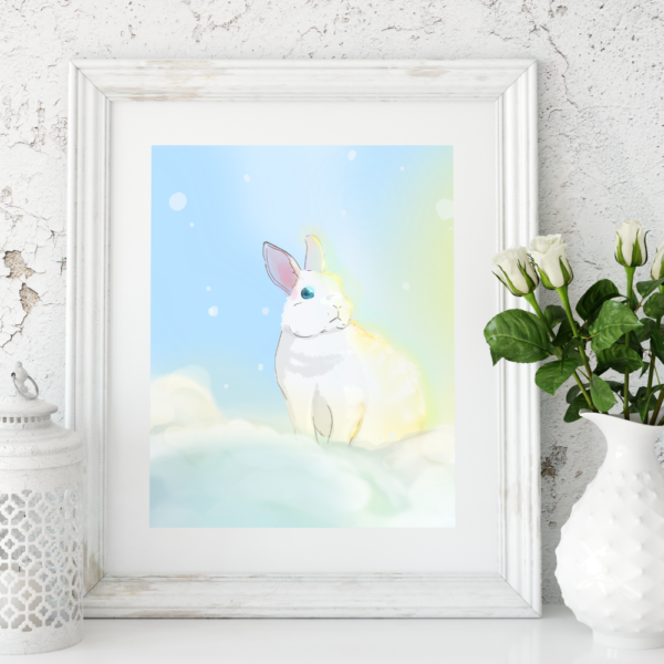 Nebel-Kaninchen, Poster, A4