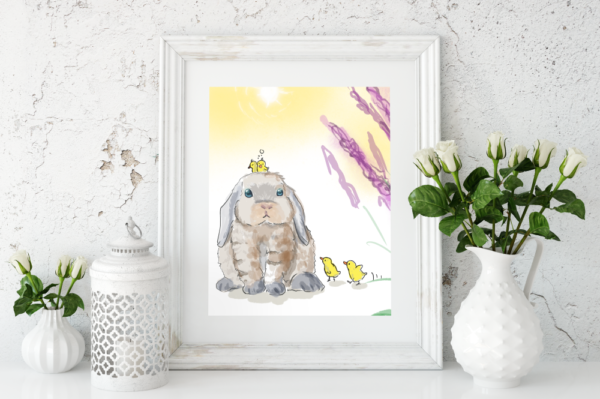 Kaninchen mit Küken, Poster