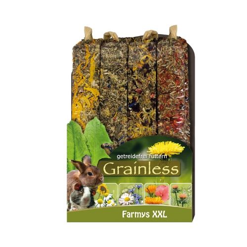 Nahrung für Kaninchen und Nager von JR Farm - Grainless Farmys XXL Flower 4er-Pack 450g Verpackung